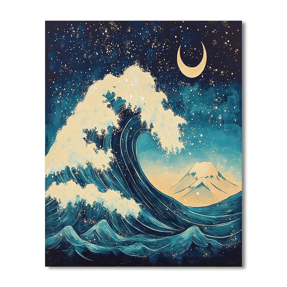 Hokusai Inspired Galactic Wave Numbered painting kits