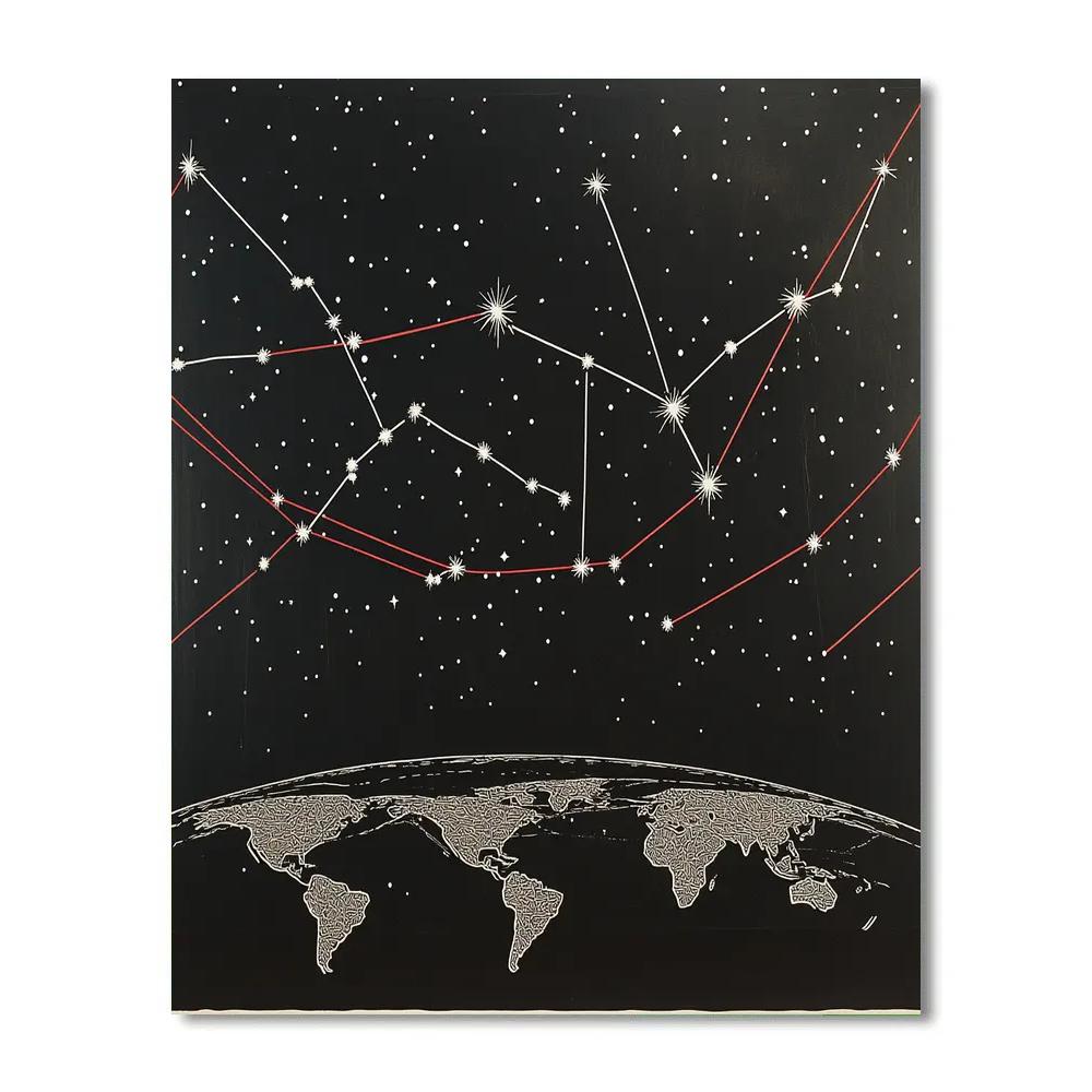 Banksy Inspired Borderless Constellations Paint by numbers kits