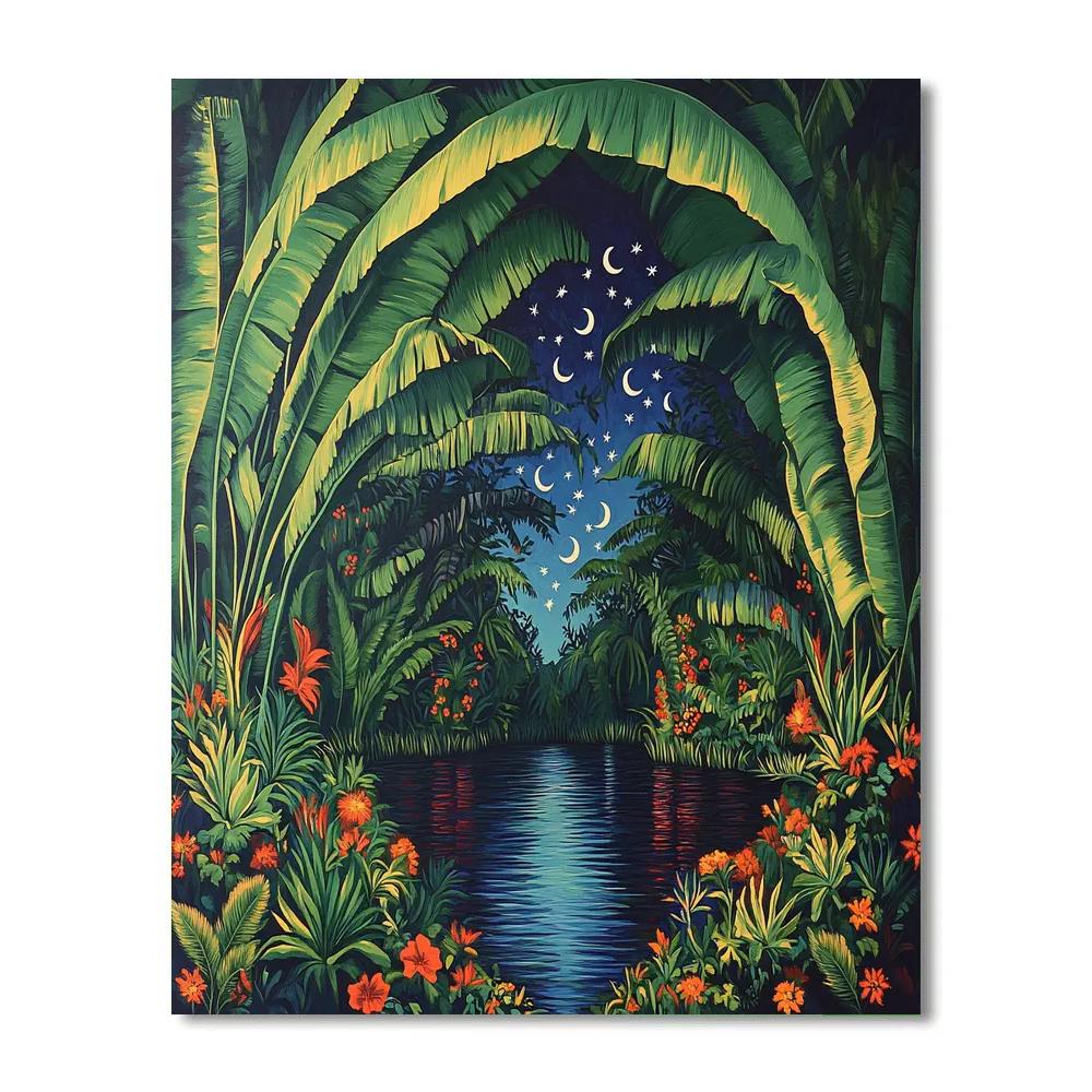 Frida Kahlo Inspired Jungle Of Mirrored Moons Numbered painting kits