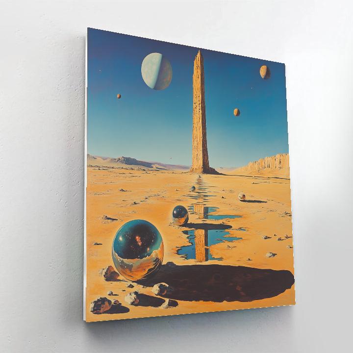 Salvador Dali Inspired Desert Planet Dreams painting number kit