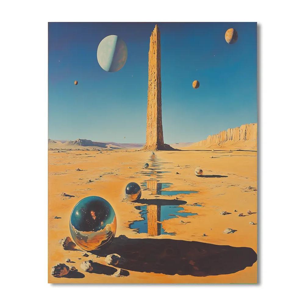 Salvador Dali Inspired Desert Planet Dreams painting number kit