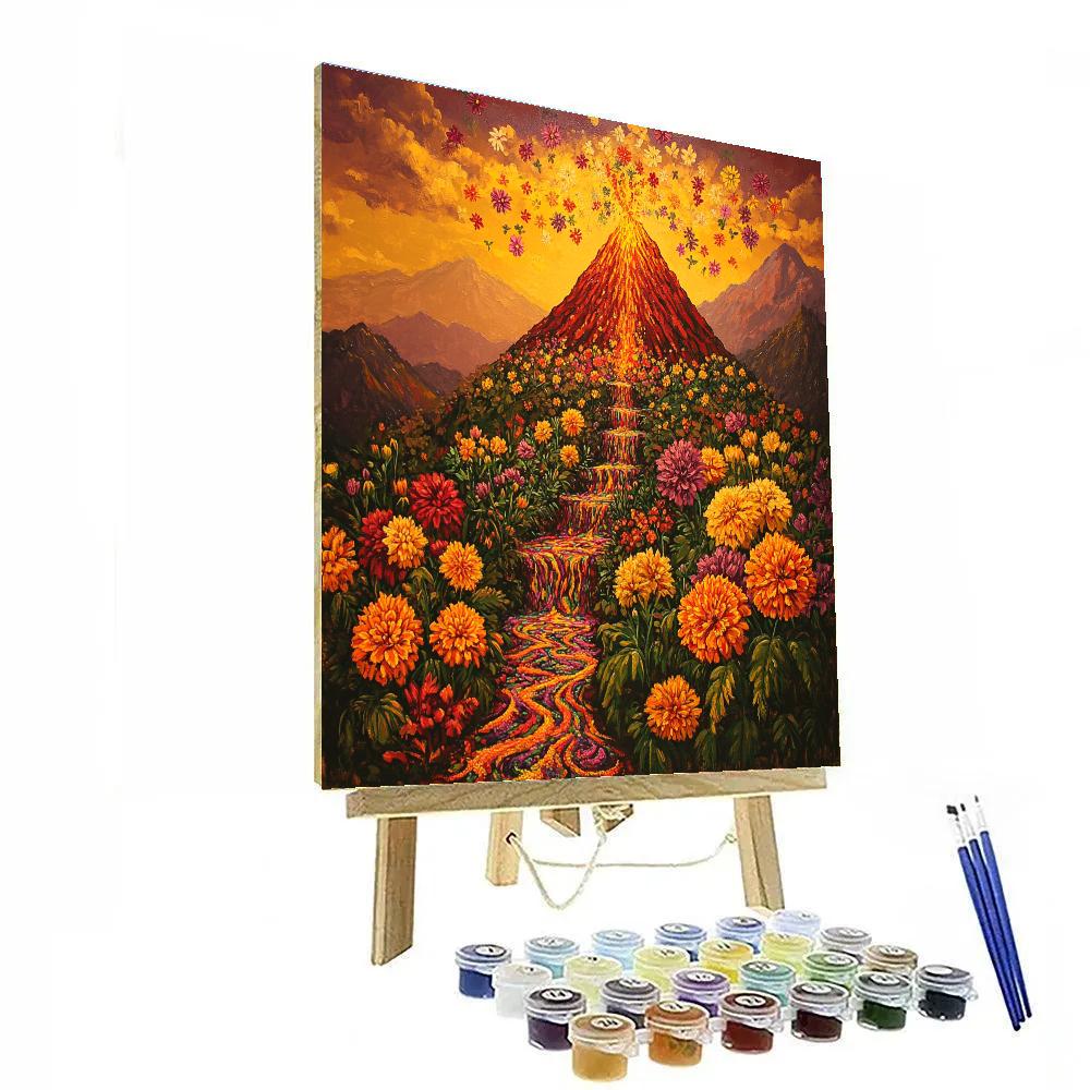 Frida Kahlo Inspired Volcano Of Blooming Memories Paint by numbers kits