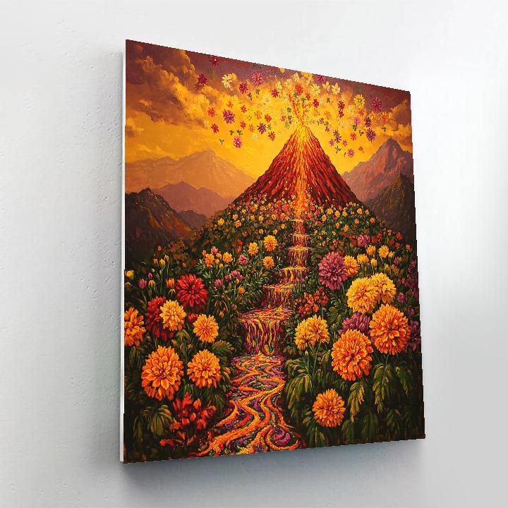 Frida Kahlo Inspired Volcano Of Blooming Memories Paint by numbers kits