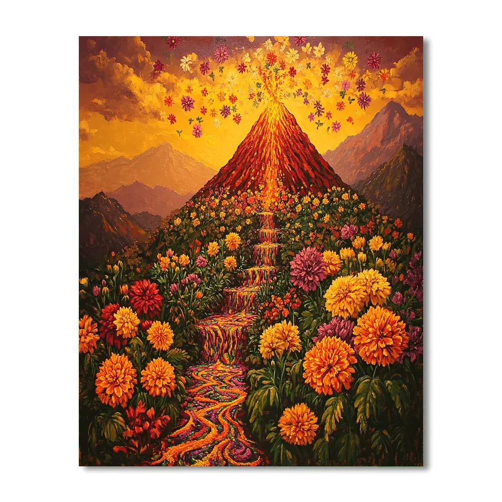 Frida Kahlo Inspired Volcano Of Blooming Memories Paint by numbers kits