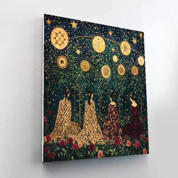 Gustav Klimt Inspired Golden Zodiac Garden paint by color