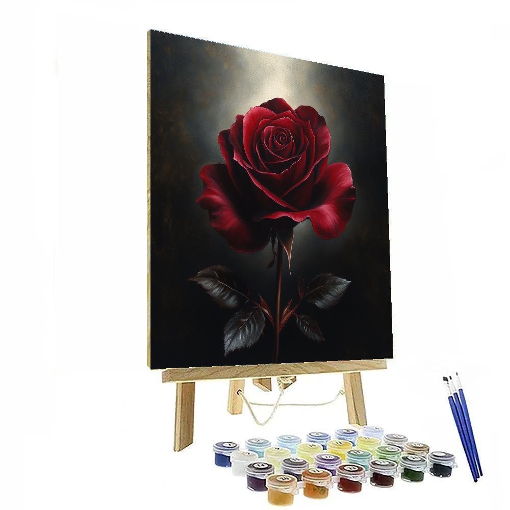 Caravaggio Inspired Nebula Rose Still Life paint by color