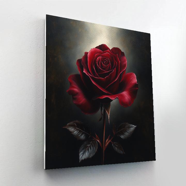 Caravaggio Inspired Nebula Rose Still Life paint by color