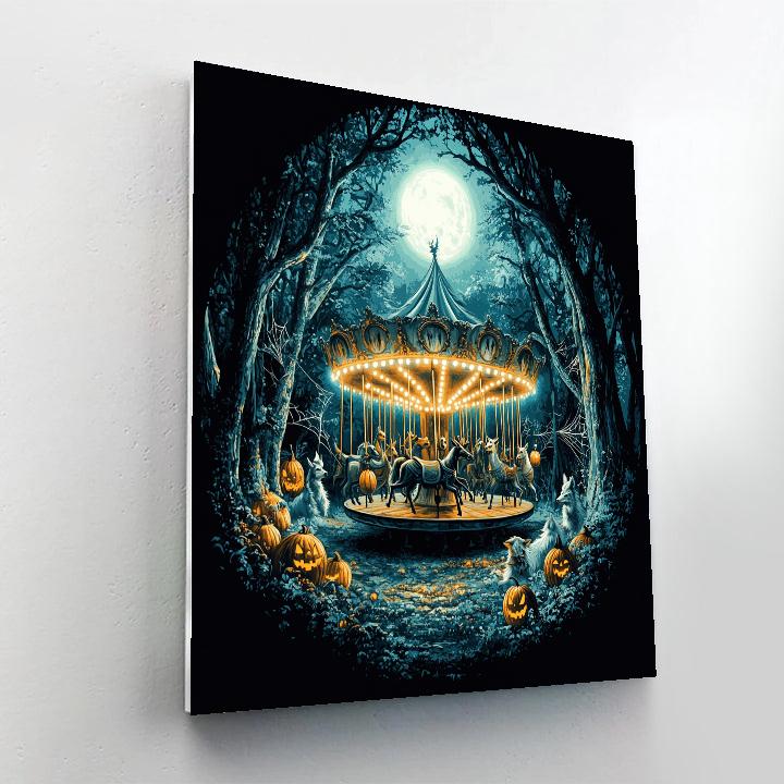 Carousel Of The Haunted Moonlit Forest paint by numbers