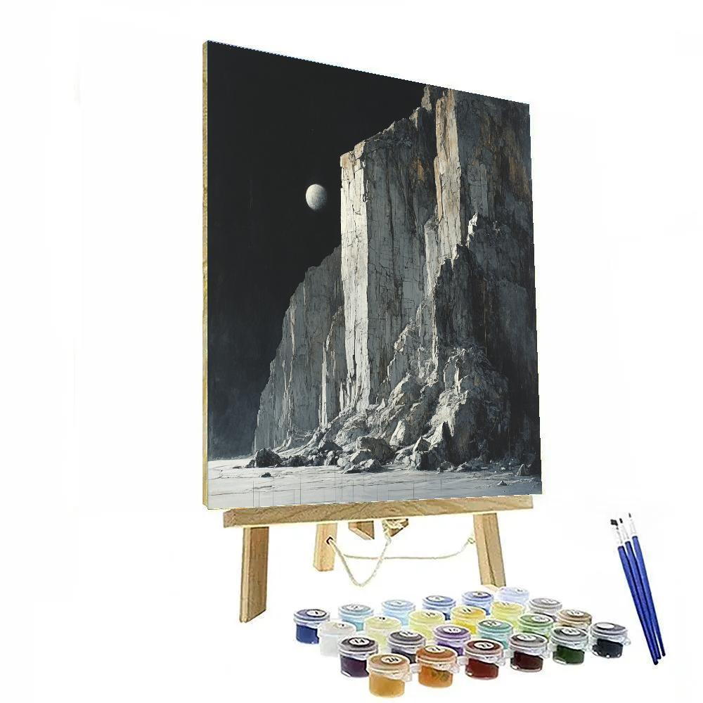 Caravaggio Inspired Lunar Cliff Face DIY paint by numbers