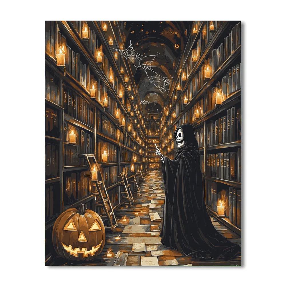 Spooky Library Of Whispering Candles Paint by numbers kits