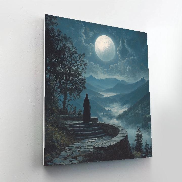 Caspar David Friedrich Inspired Moonlit Observatory paint by numbers