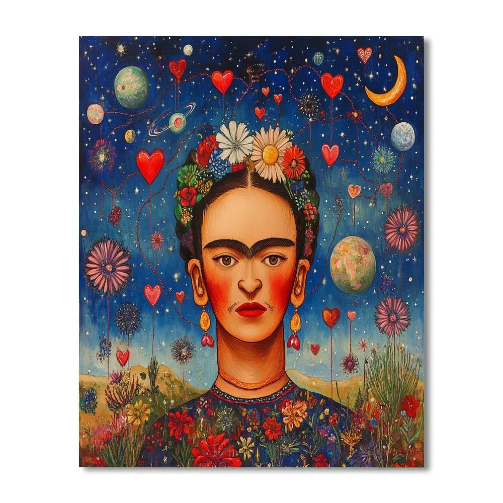 Frida Kahlo Inspired Cosmic Self Portrait Numbered painting kits