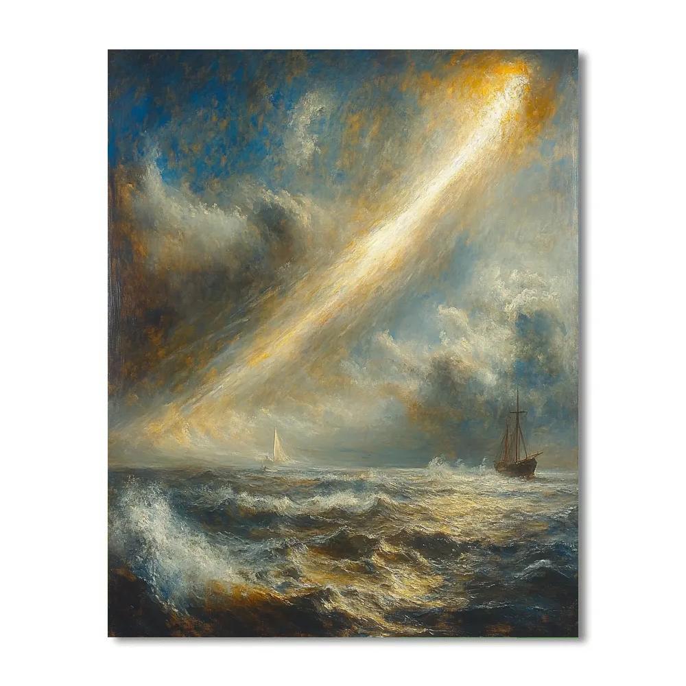 J.M.W. Turner Inspired Stormy Comet Sea Numbered painting kits