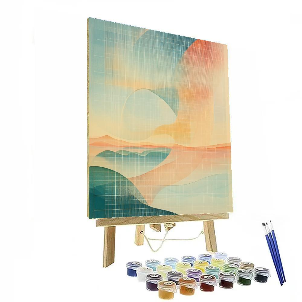 Paul Klee Inspired Cosmic Lattice Of Dawn Numbered painting kits