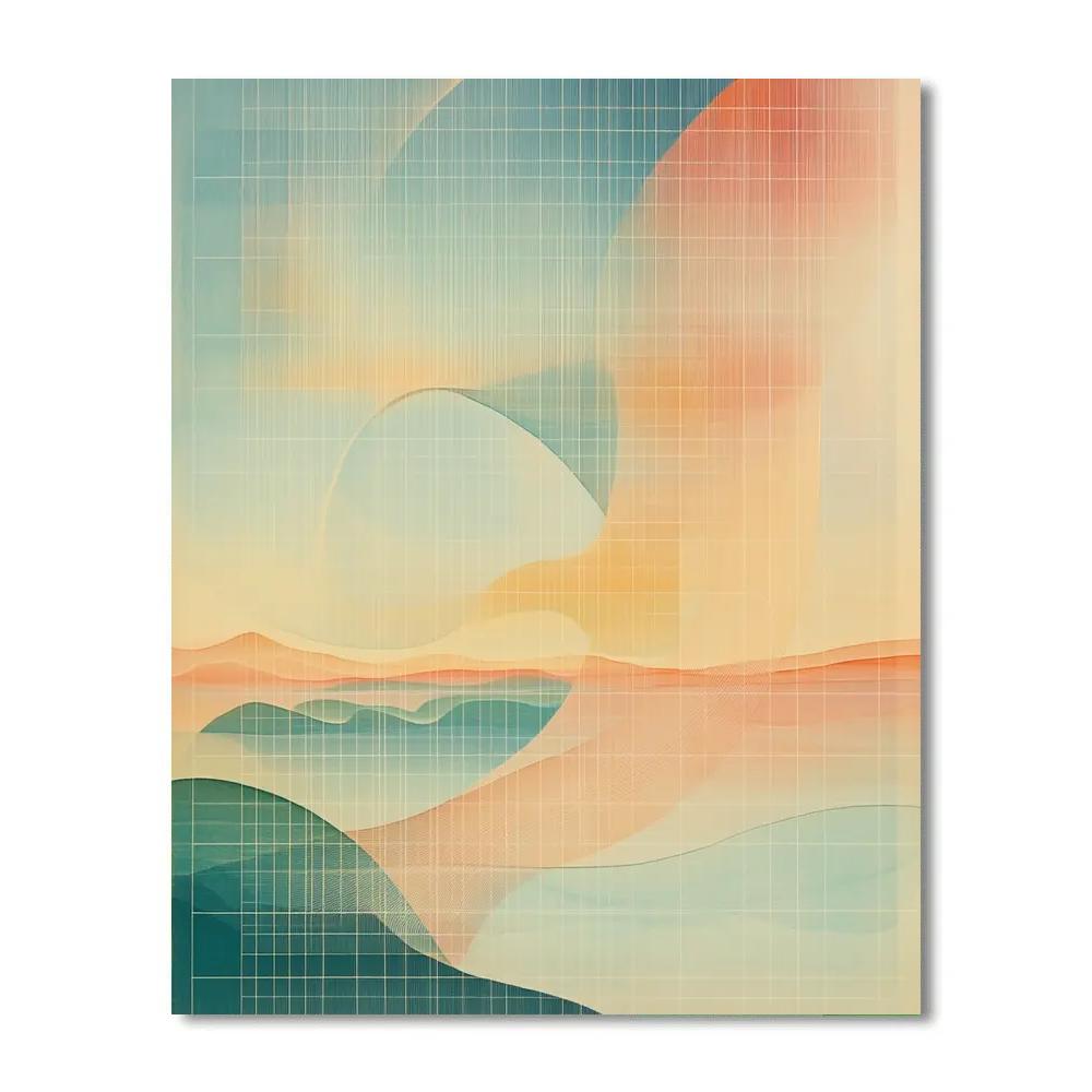 Paul Klee Inspired Cosmic Lattice Of Dawn Numbered painting kits
