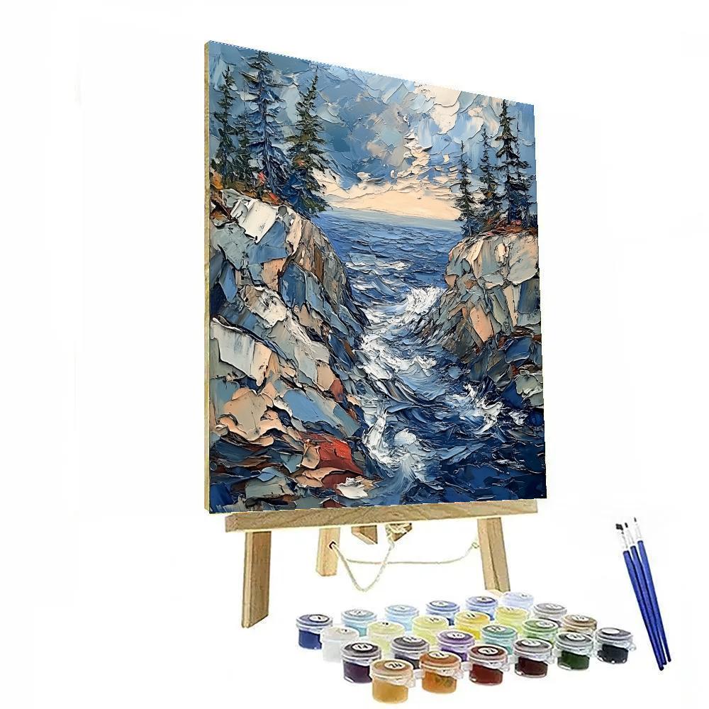 Arthur Lismer Inspired Storm Surge Over Granite Channel Paint by numbers art