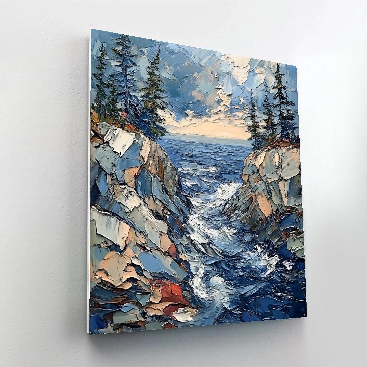 Arthur Lismer Inspired Storm Surge Over Granite Channel Paint by numbers art
