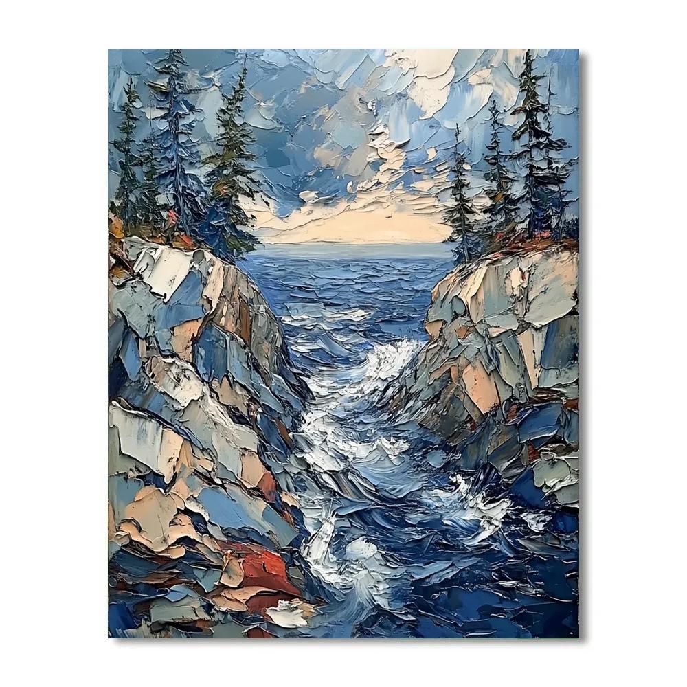 Arthur Lismer Inspired Storm Surge Over Granite Channel Paint by numbers art