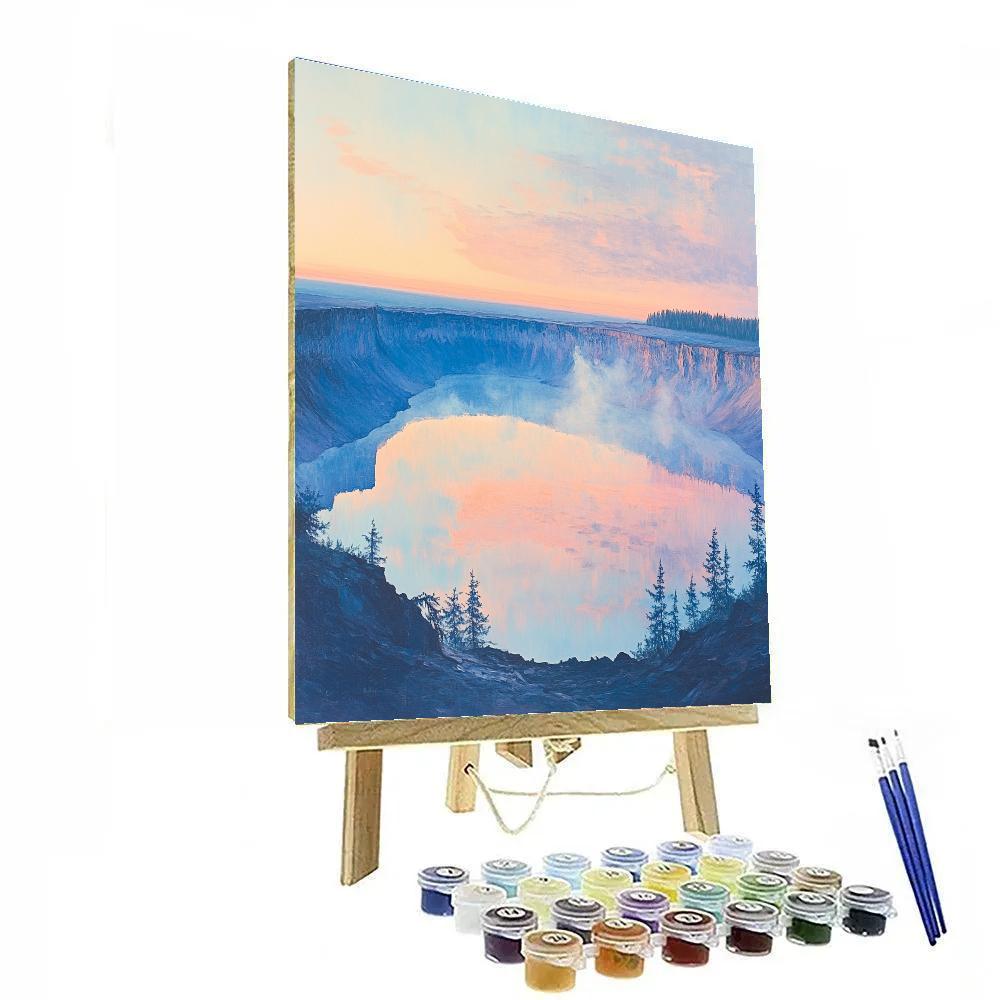 Monet Inspired Morning Mist Over Crater Lake Paint by numbers art