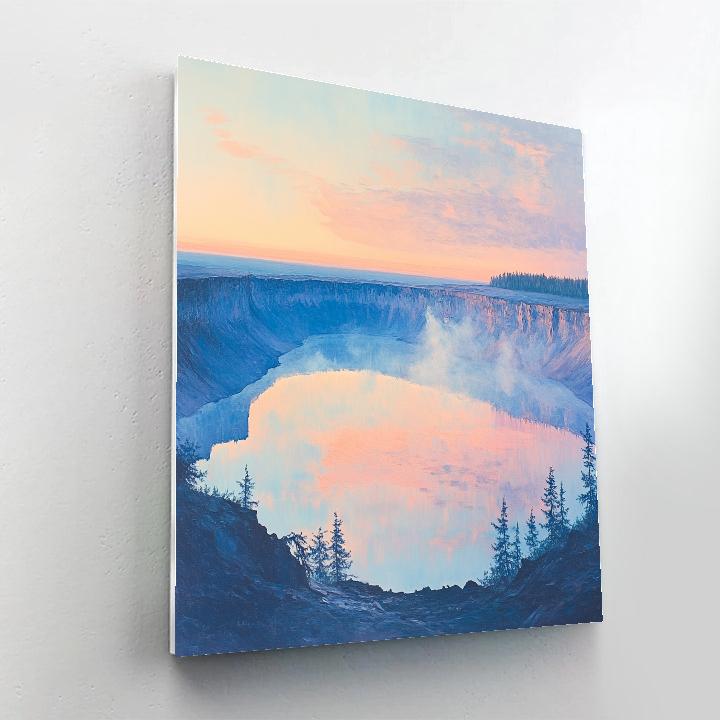 Monet Inspired Morning Mist Over Crater Lake Paint by numbers art