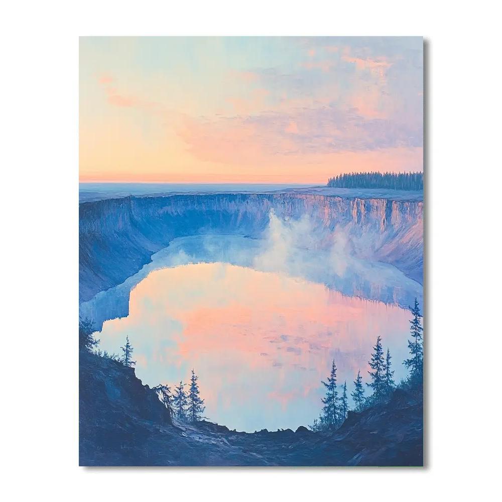Monet Inspired Morning Mist Over Crater Lake Paint by numbers art