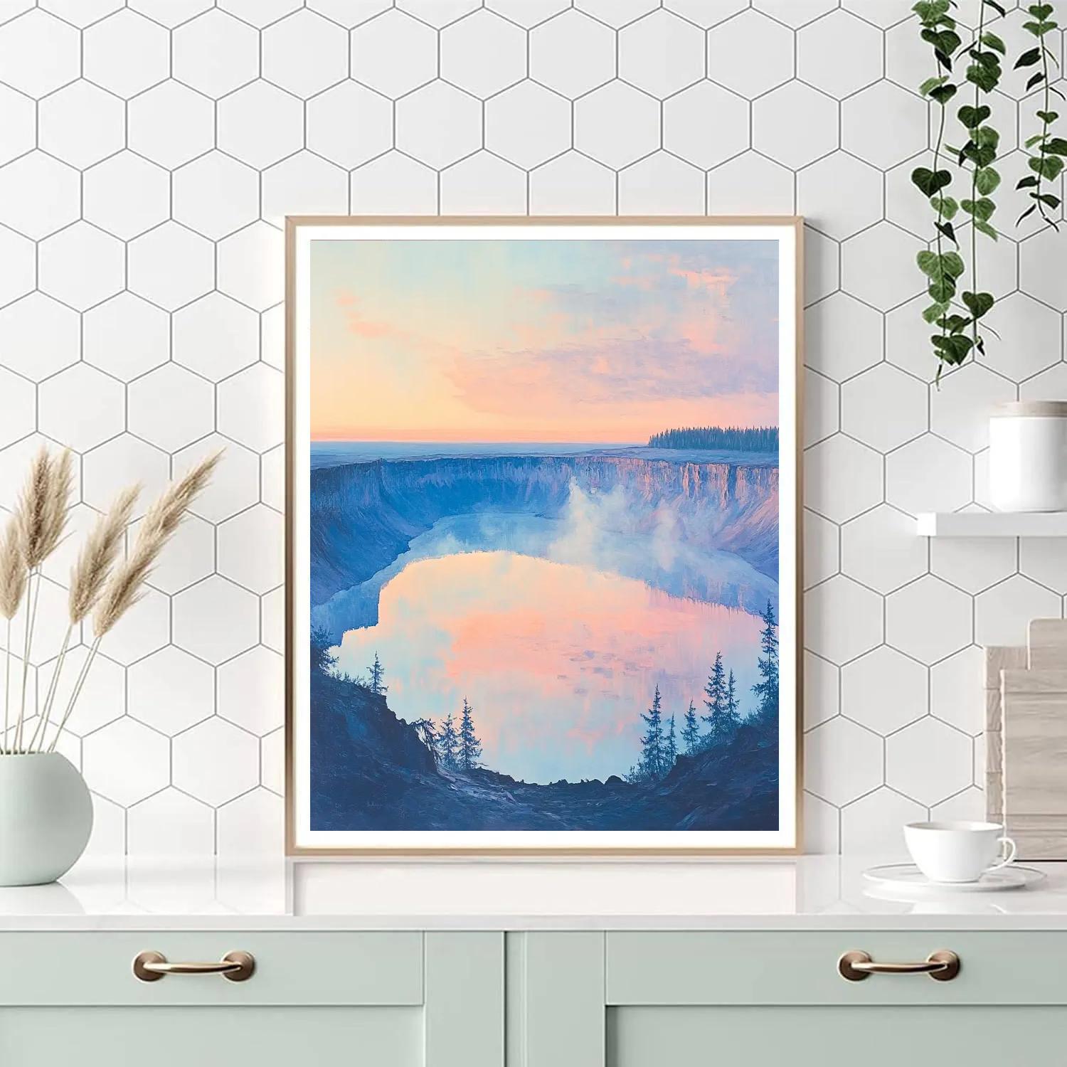 Monet Inspired Morning Mist Over Crater Lake Paint by numbers art