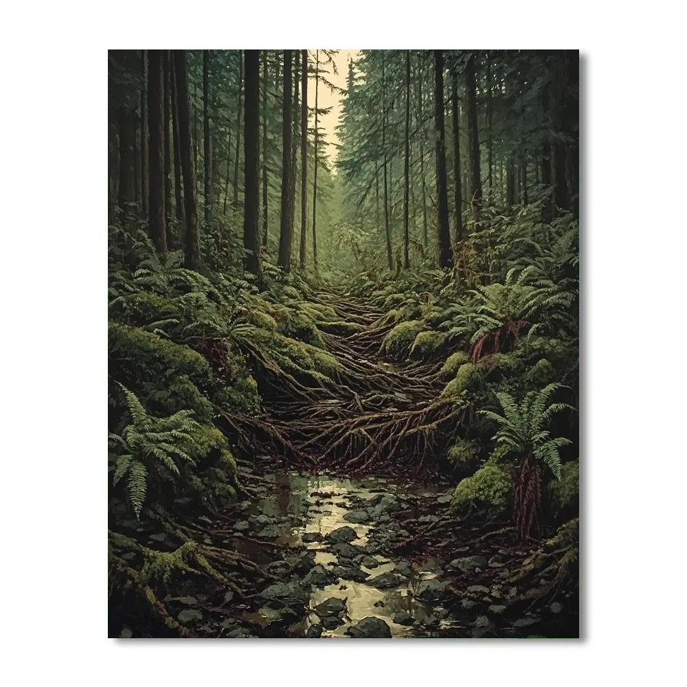Arthur Lismer Inspired Undergrowth Labyrinth After Rain Painting by numbers kit