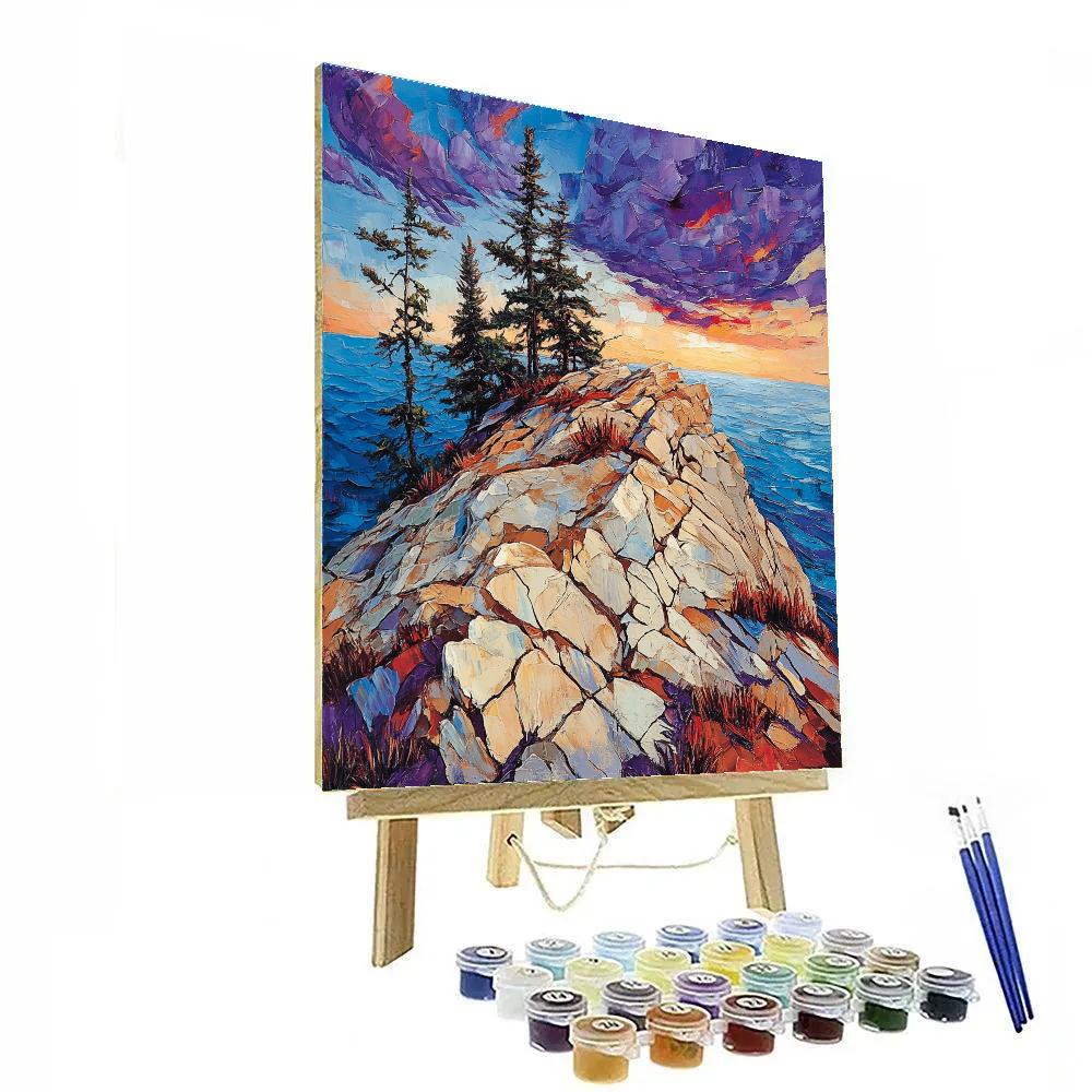 Arthur Lismer Inspired Windswept Ridge At Dusk Number painting