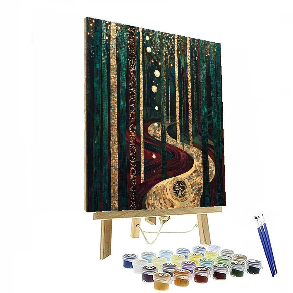 Gustav Klimt Inspired Celestial Forest Reverie Paint by numbers kits
