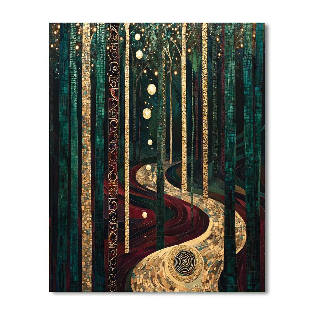 Gustav Klimt Inspired Celestial Forest Reverie Paint by numbers kits