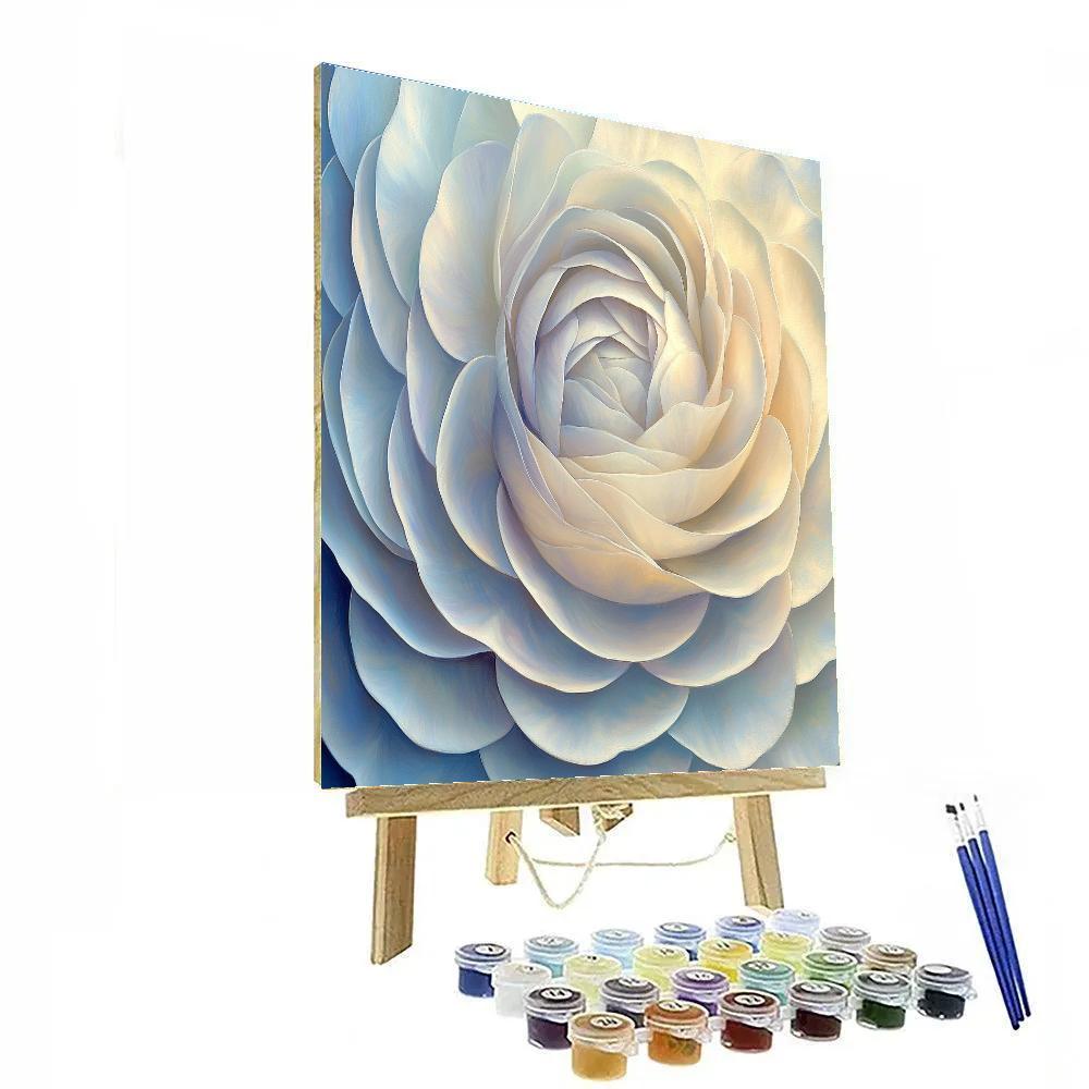 Georgia O Keeffe Inspired Celestial White Petal Vortex Numbered painting kits