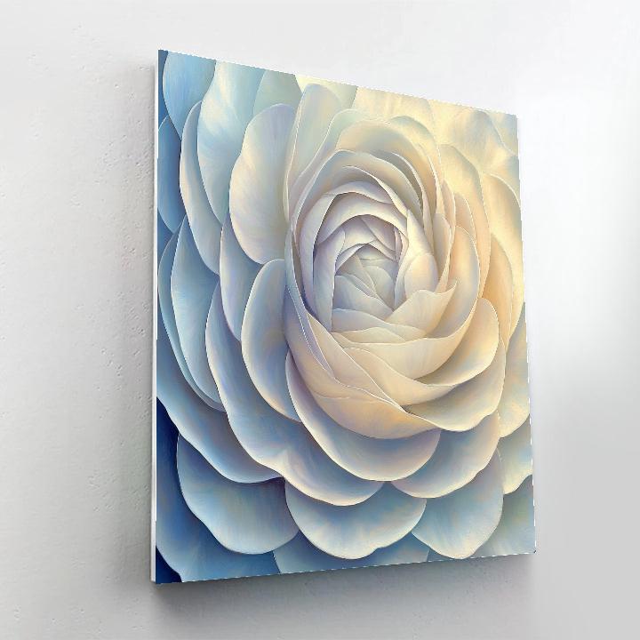 Georgia O Keeffe Inspired Celestial White Petal Vortex Numbered painting kits