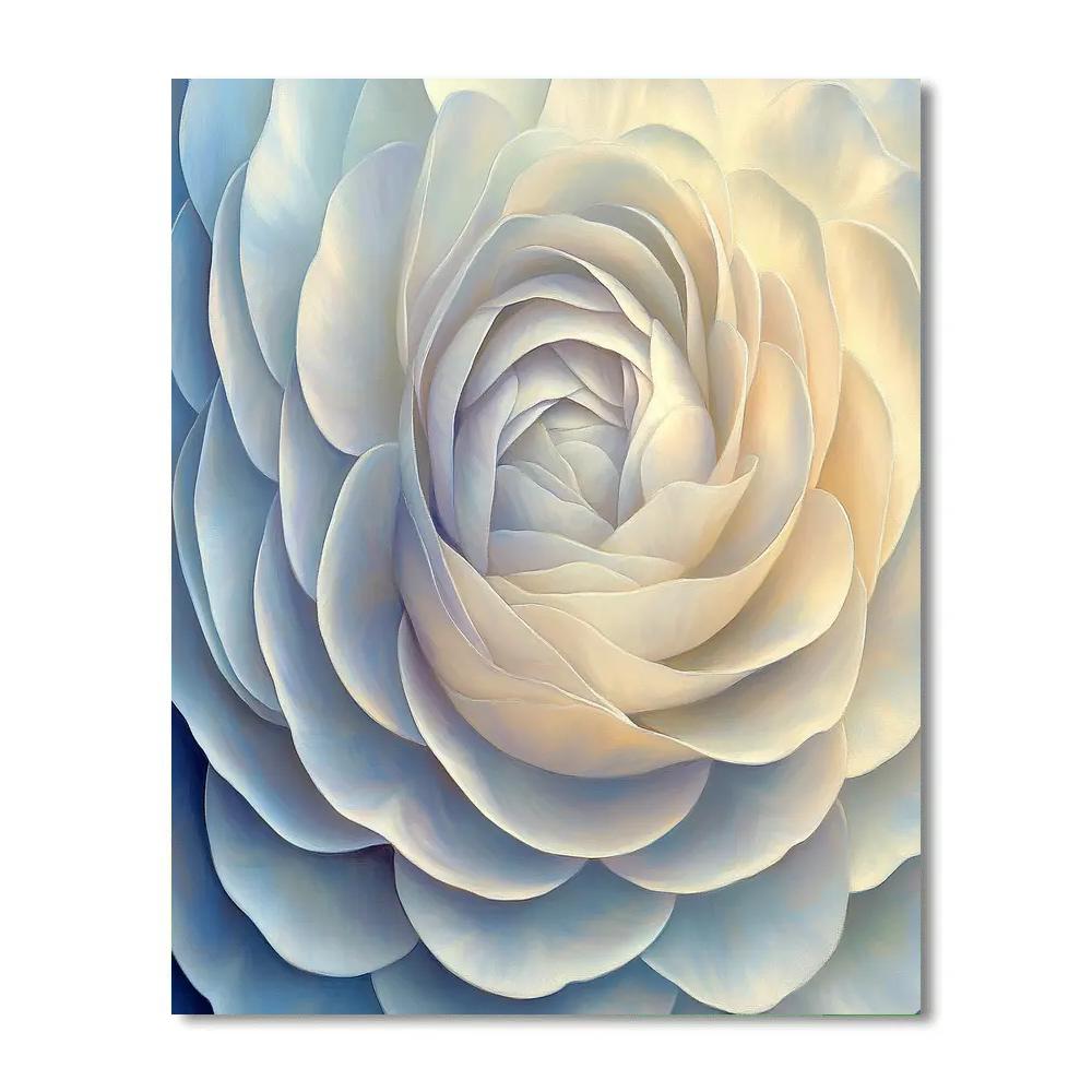 Georgia O Keeffe Inspired Celestial White Petal Vortex Numbered painting kits