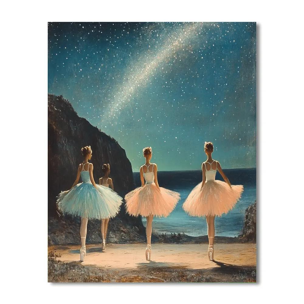 Degas Inspired Ballet Under The Milky Way DIY paint by numbers