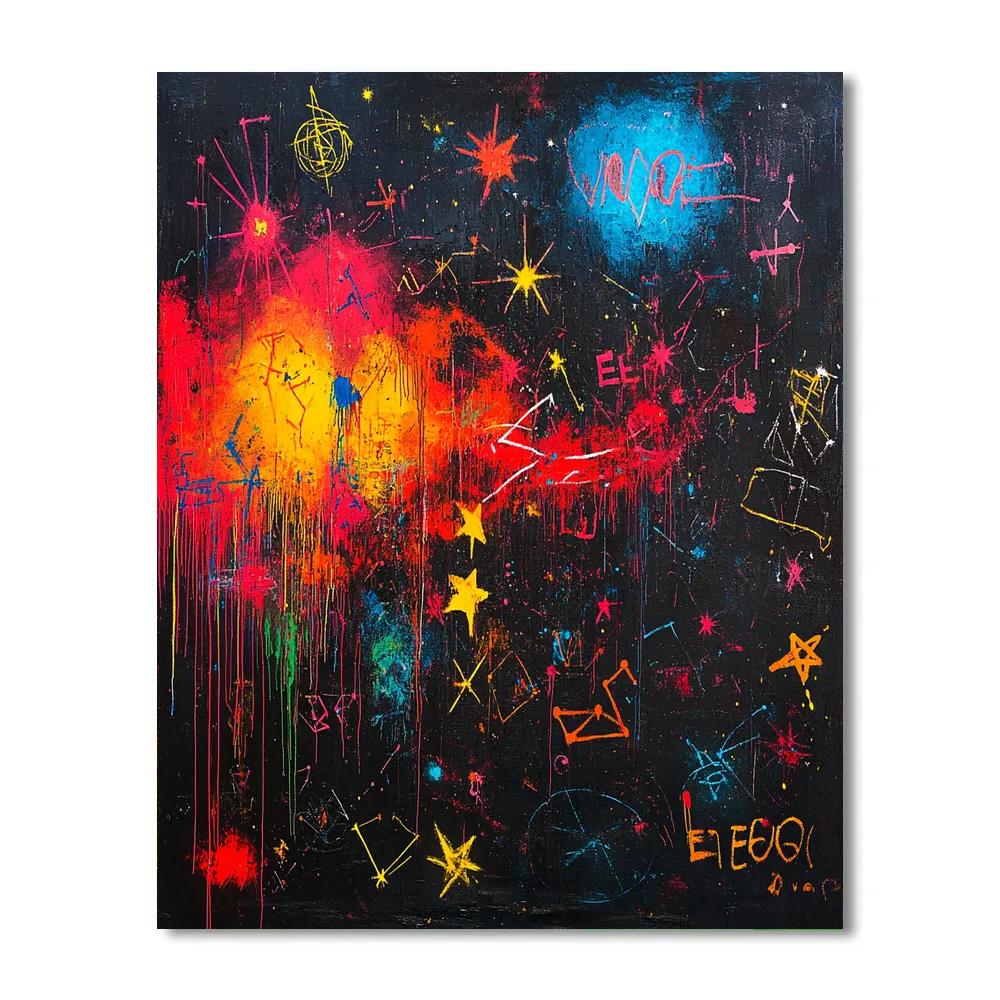 Jean-Michel Basquiat Inspired Cosmic Self Expression Numbered painting kits