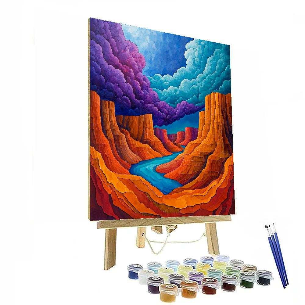 Georgia O Keeffe Inspired Nebula Canyon Sky River Paint by numbers kits