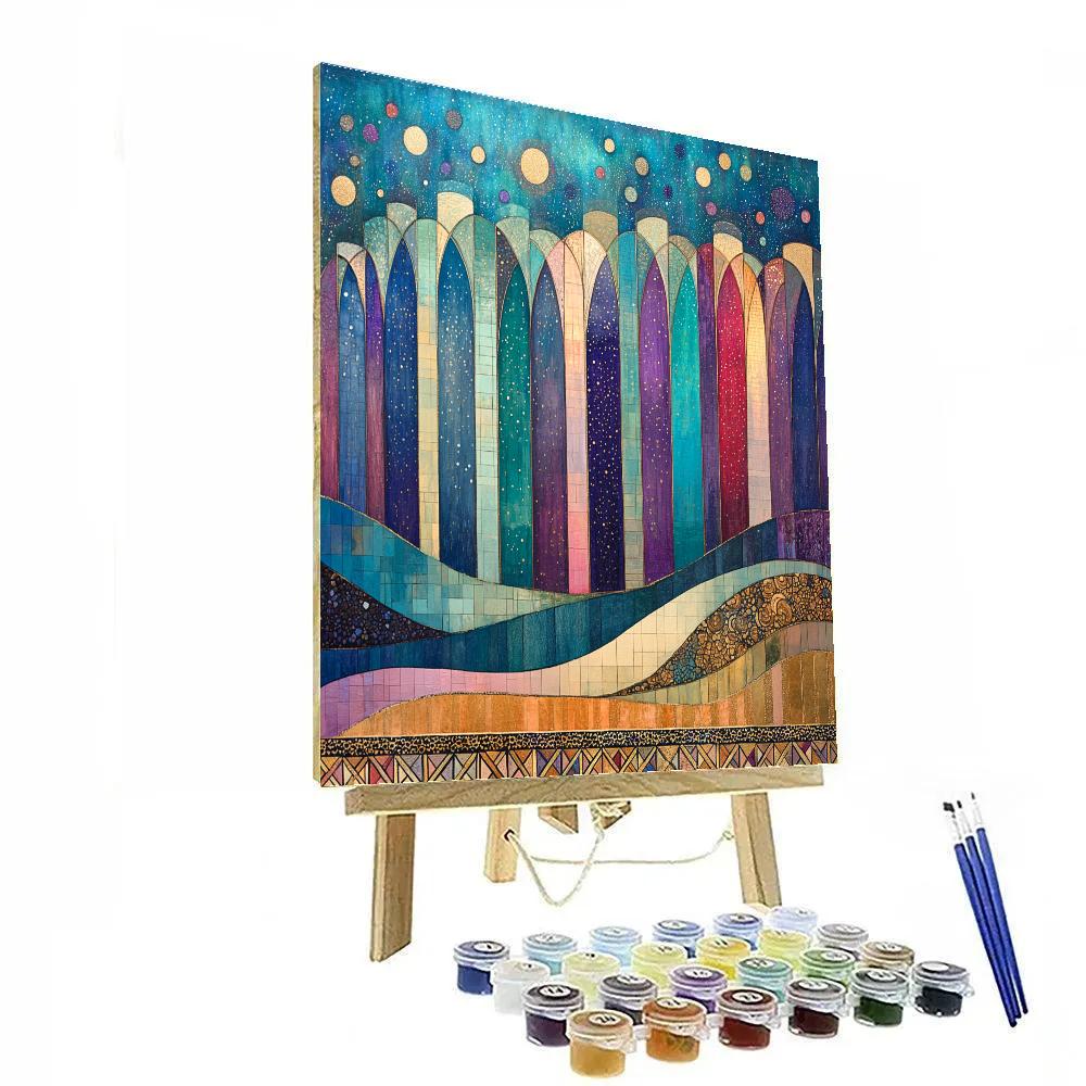 Gustav Klimt Inspired Aurora Of Inner Harmony paint by number