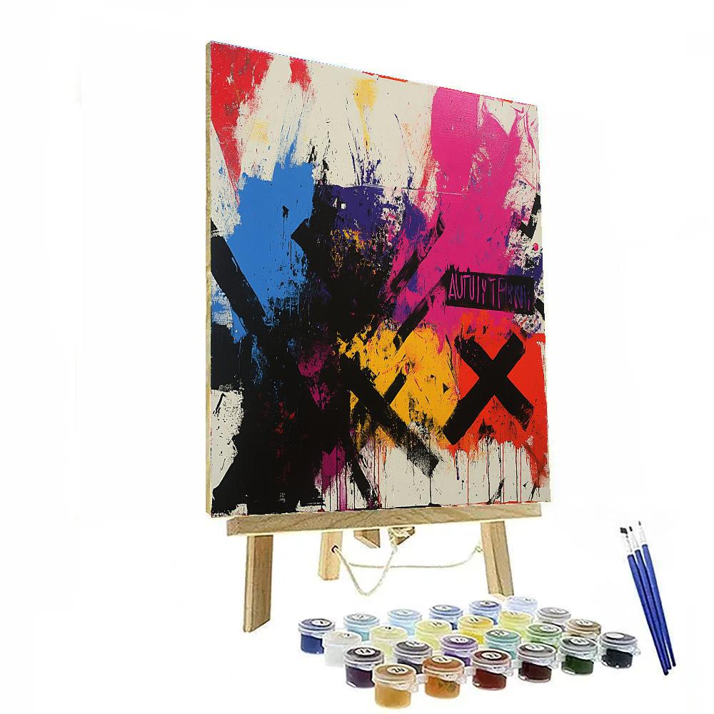 Jean-Michel Basquiat Inspired Noise Against Power Number painting