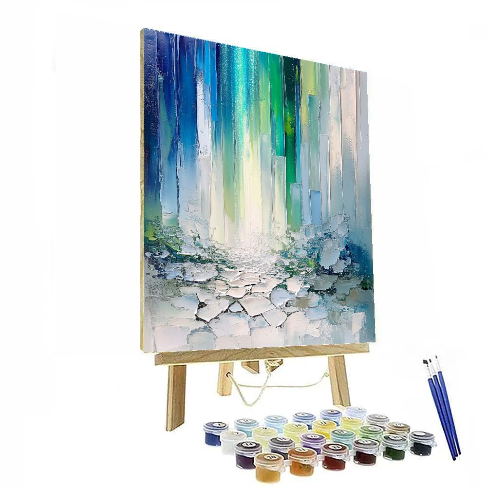 Jean-Paul Riopelle Inspired Glacial Aurora Mosaic painting number kit