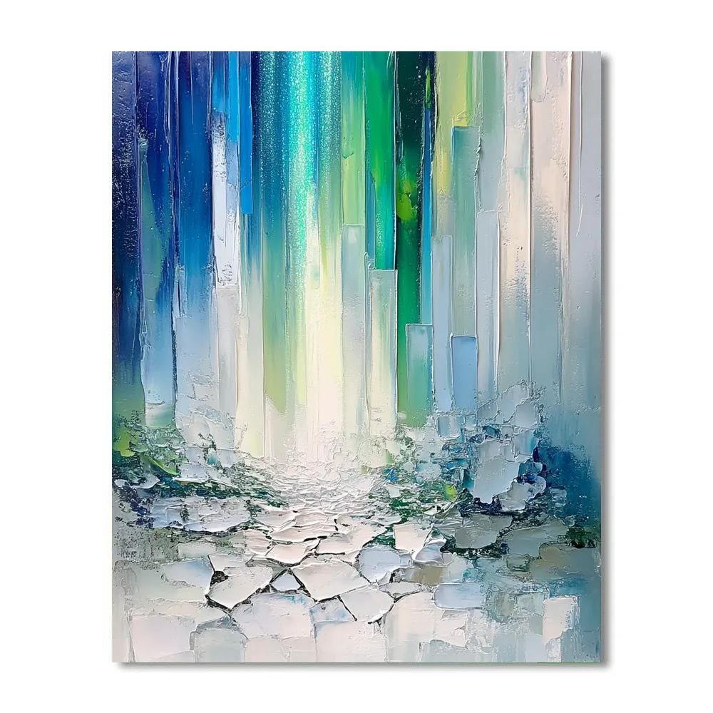 Jean-Paul Riopelle Inspired Glacial Aurora Mosaic painting number kit