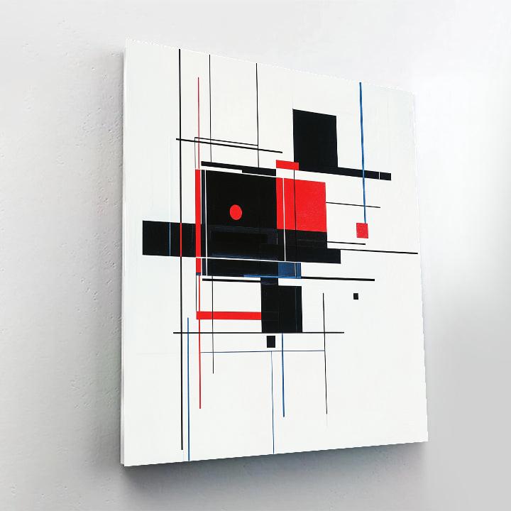 Kazimir Malevich Inspired Cosmic Lattice Number painting