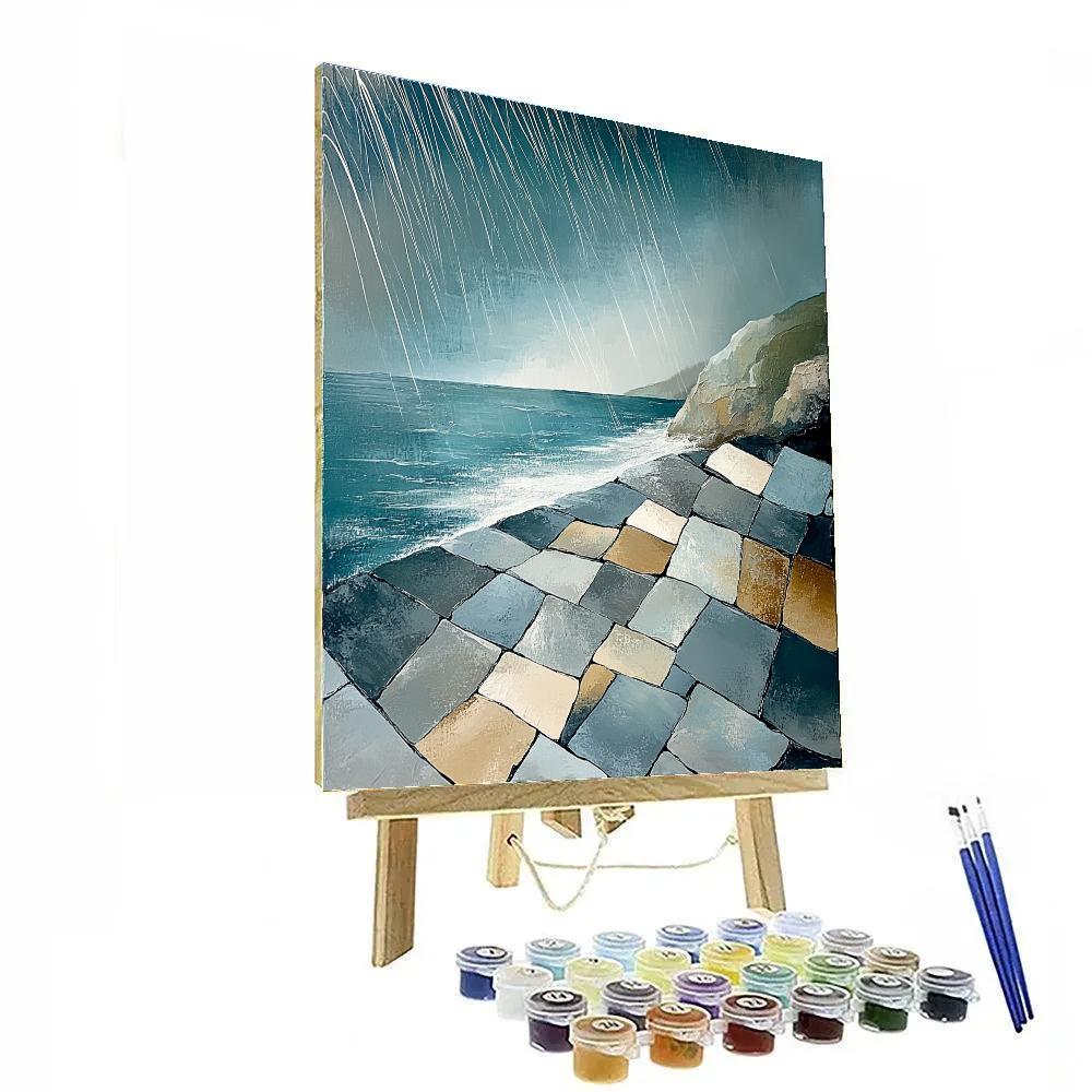 Jean-Paul Riopelle Inspired Rain Washed Granite Shore Painting by numbers kit