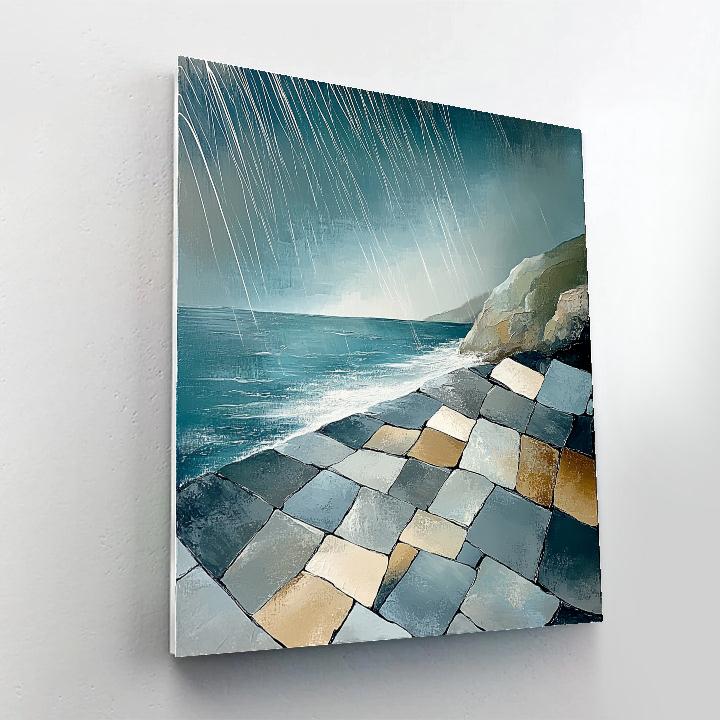 Jean-Paul Riopelle Inspired Rain Washed Granite Shore Painting by numbers kit