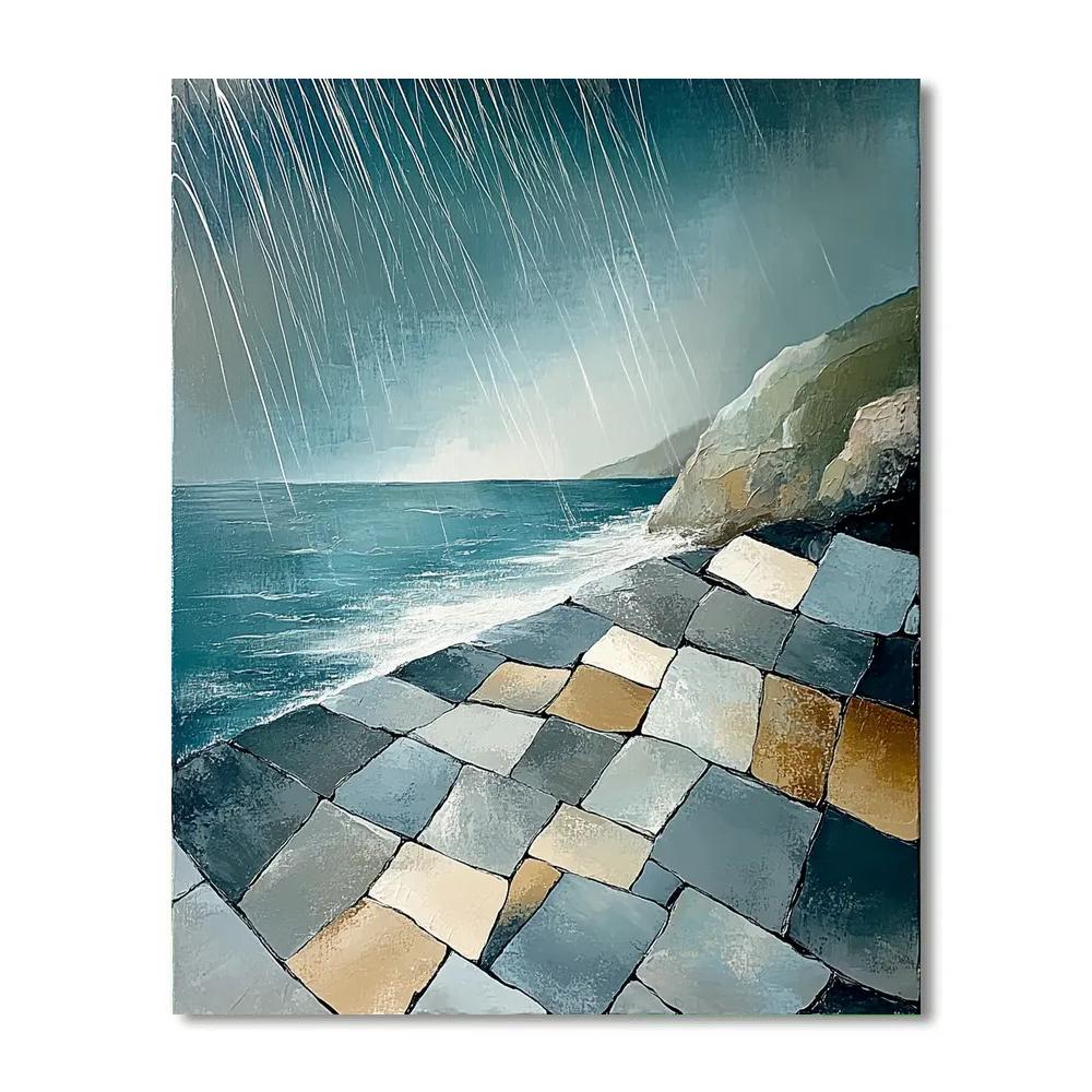 Jean-Paul Riopelle Inspired Rain Washed Granite Shore Painting by numbers kit