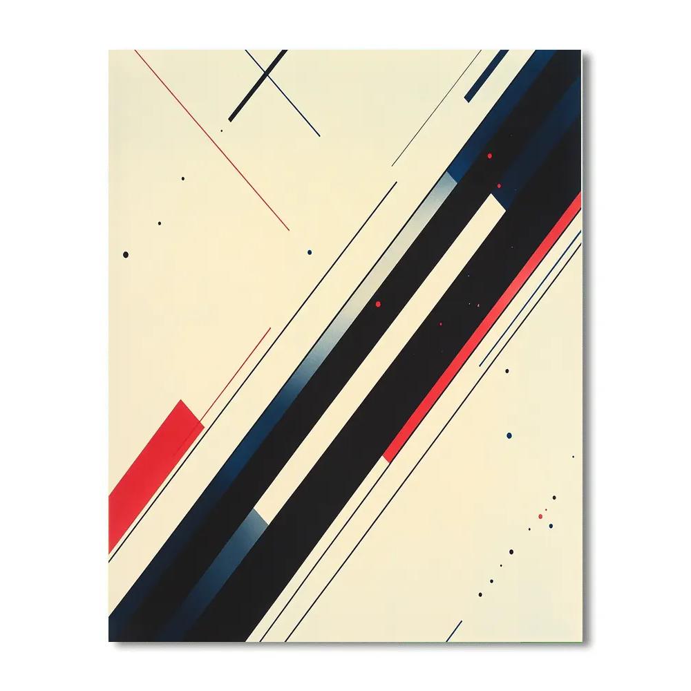 Kazimir Malevich Inspired Stellar Vector Fields Paint by numbers art