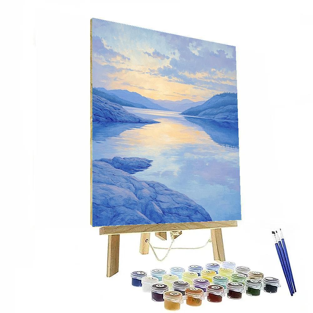 Franklin Carmichael Inspired Dawn Mist Over Granite Shore Number painting