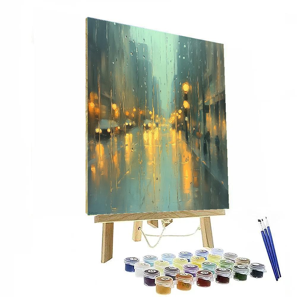 Edgar Degas Inspired Rain Patterns On A City Window paint by numbers