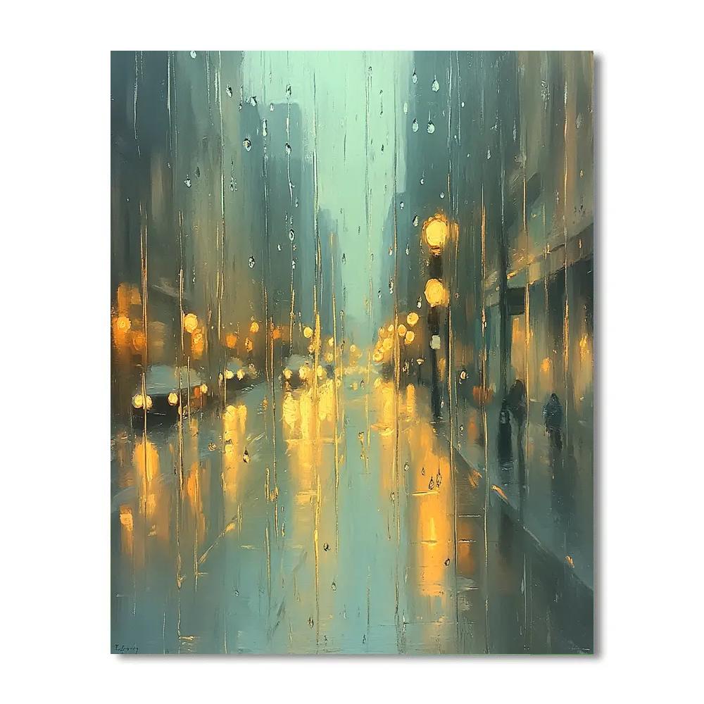 Edgar Degas Inspired Rain Patterns On A City Window paint by numbers
