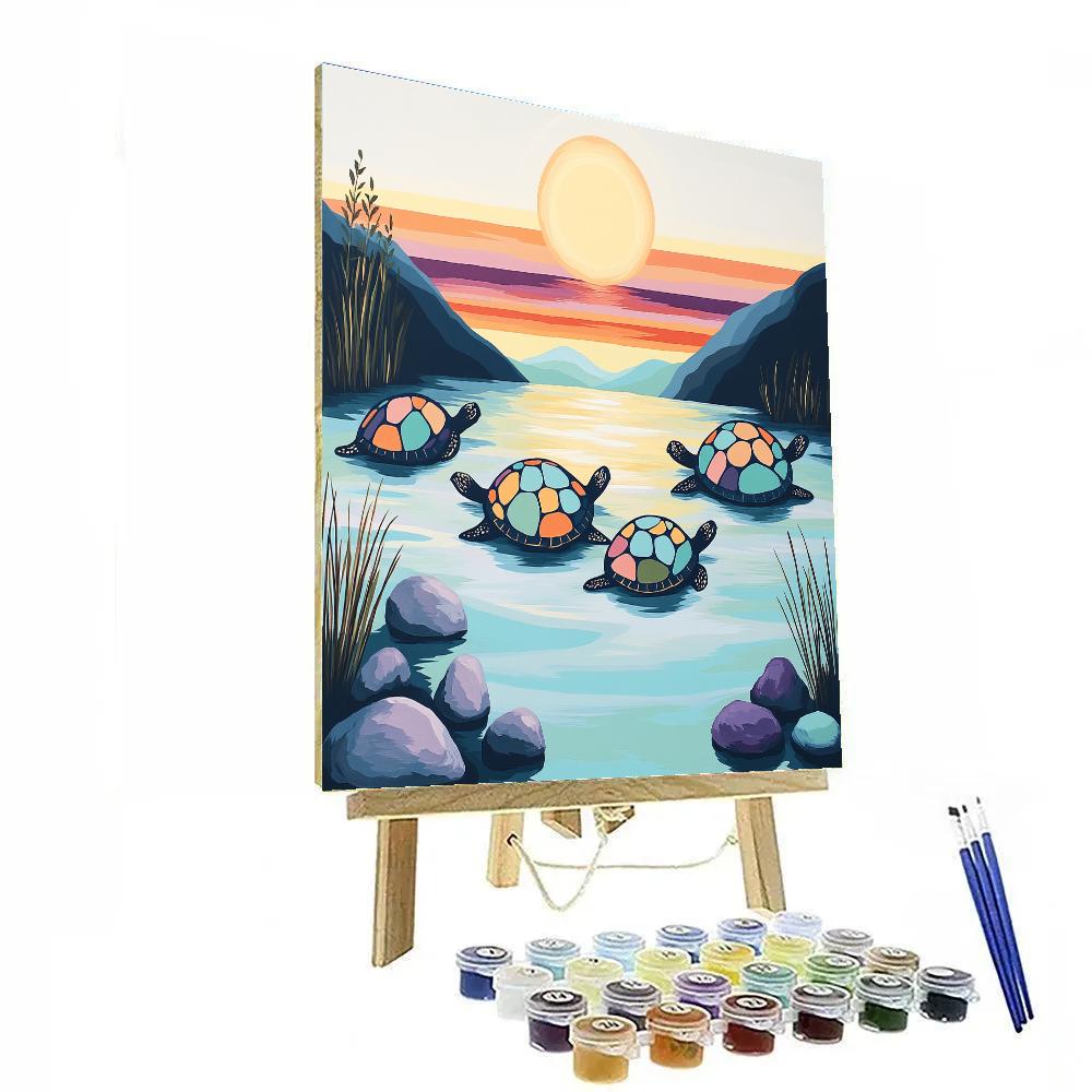 Norval Morrisseau Inspired Turtle Islands Of Rising Sun Energy Paint by numbers art