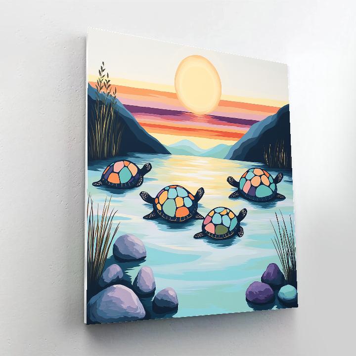 Norval Morrisseau Inspired Turtle Islands Of Rising Sun Energy Paint by numbers art